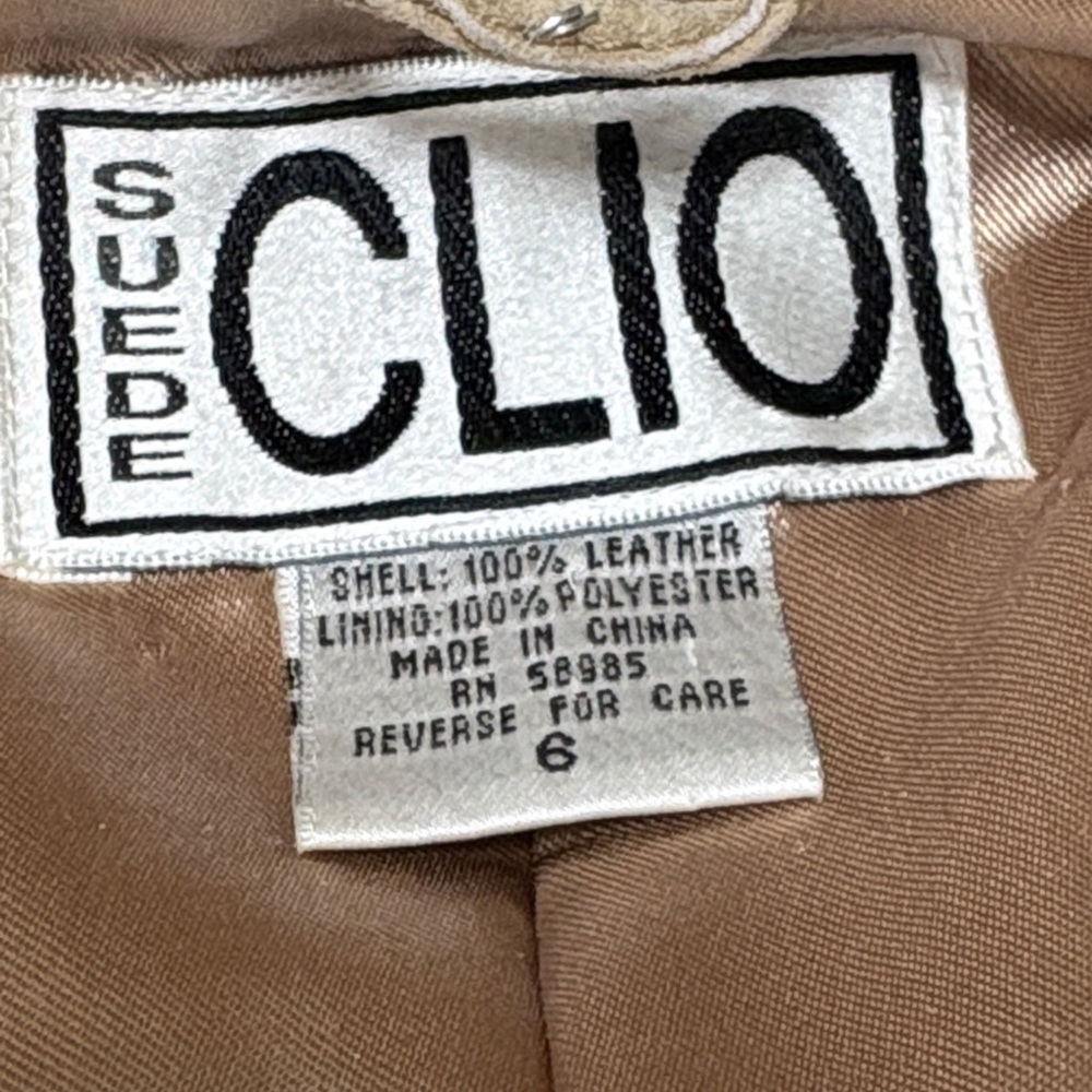 Genuine Suede Vintage Clio Women's Beige Blazer-Excellent Condition - Picture 5 of 10